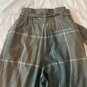 Plaid Wide Leg High Waist Work Pants